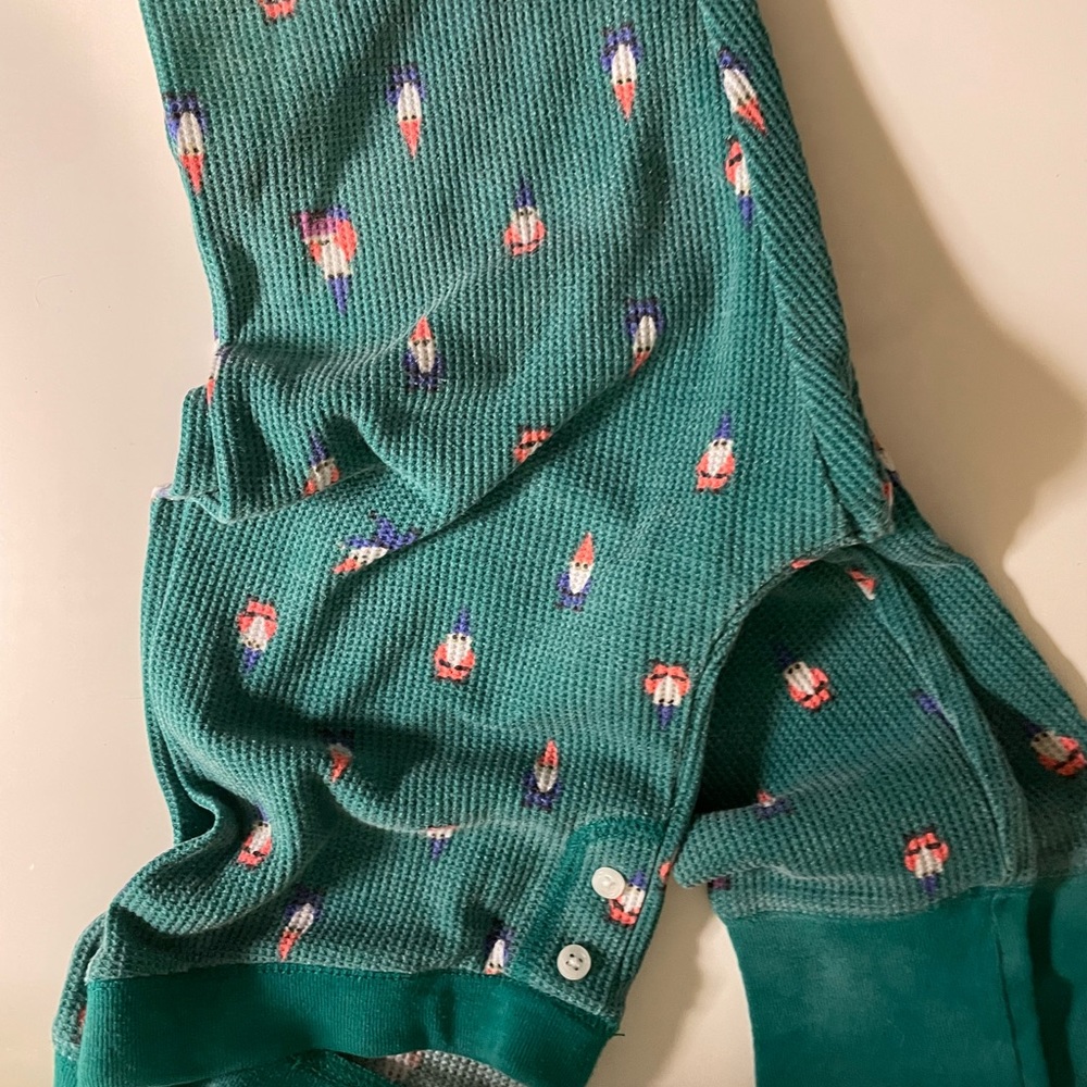 Women’s Old Navy waffle knit PJs size XS green with gnomes